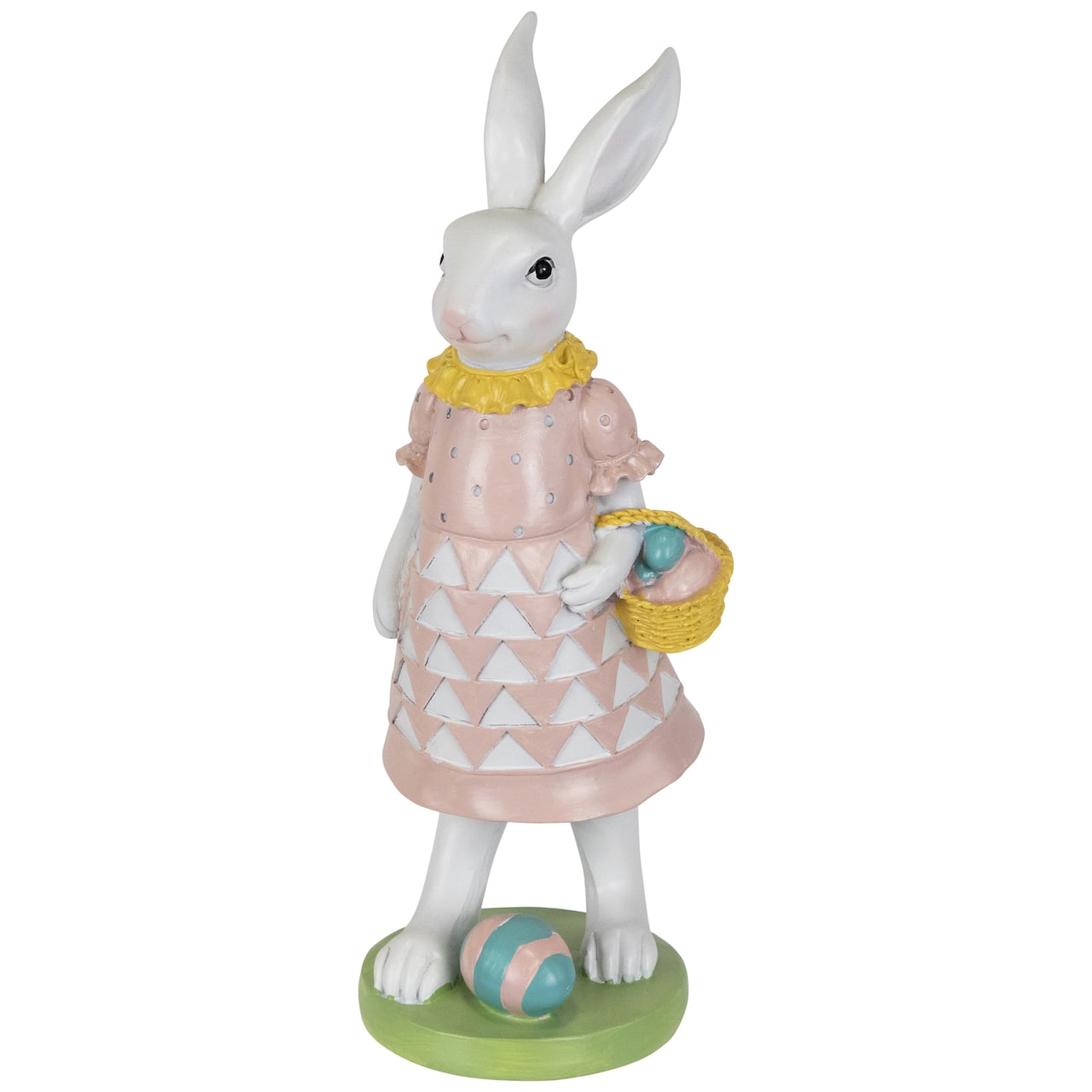 12" Girl Bunny with Easter Basket Outdoor Garden Statue